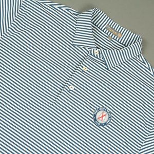 Peter Millar Summer Comfort Element 4 Striped Golf Polo Shirt USGA Size Large